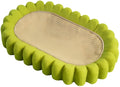Green oval cat scratch pad bowl with sisal scratching surface serving as cat bed and furniture protector