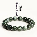 Green dragon crystal bracelet with 8-9mm round beads and geometric Ruyi design elements