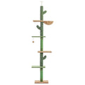 Cactus design cat tree climbing frame with integrated scratch board and toy