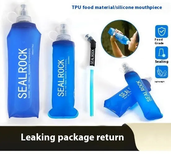 Plastic portable drinking straw with flexible suction tube for mountain climbing and biking