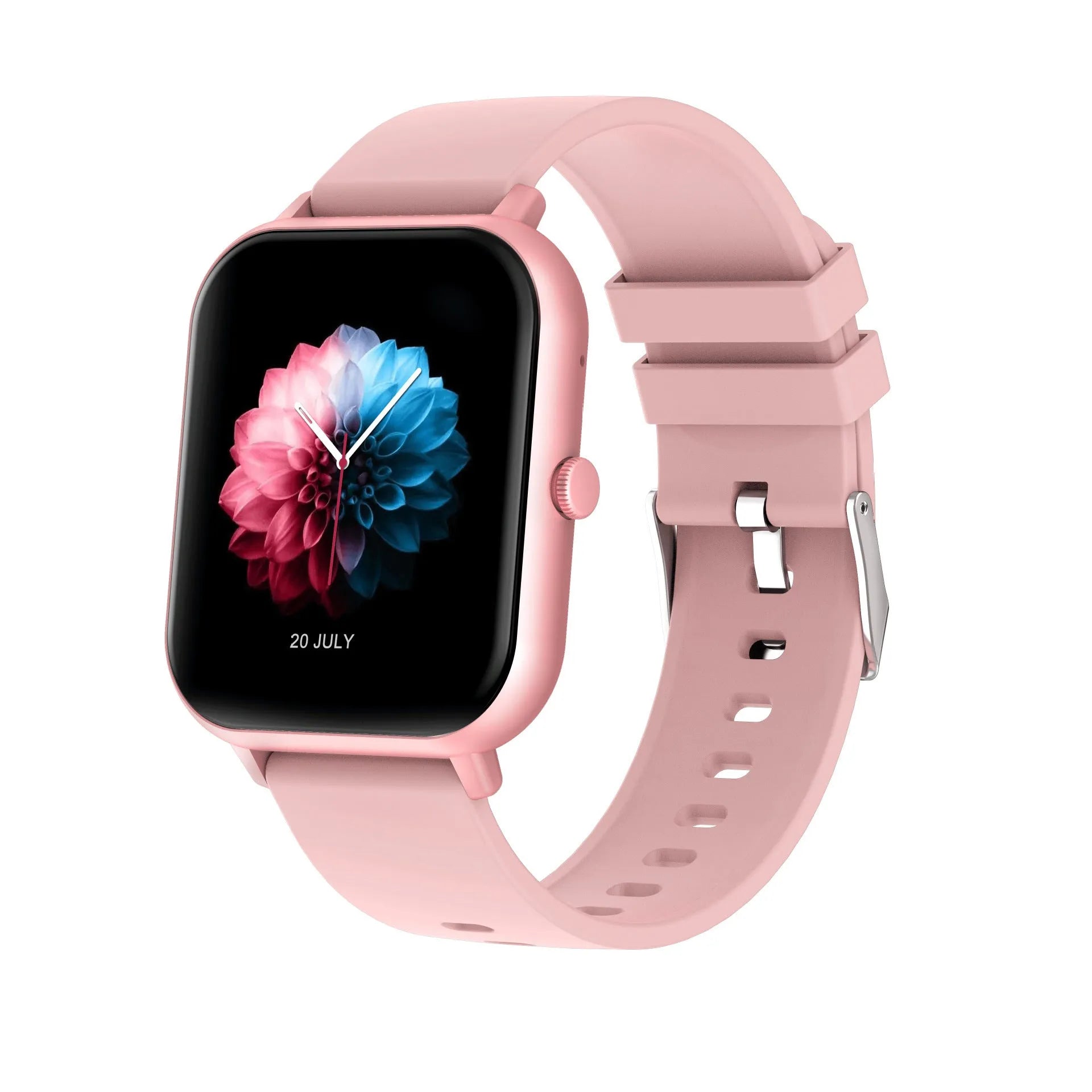 Bluetooth smart watch with heart rate monitoring and AI voice assistant in multiple colour options