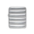 Fluffy air puff laptop sleeve with elastic sides in black colour protecting 11 inch device