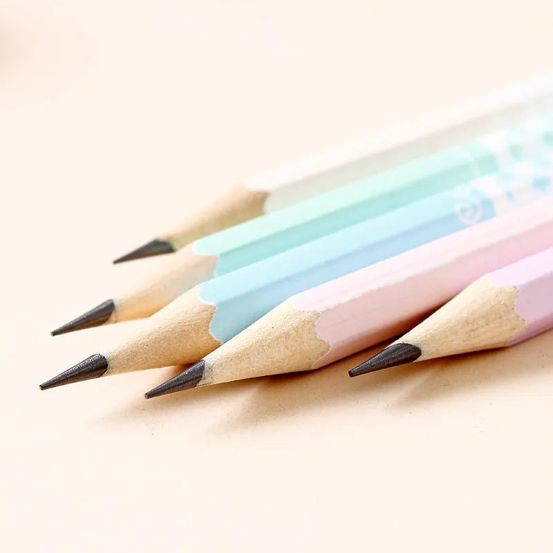 Basswood pencils with six angle design in 50-piece bulk packaging